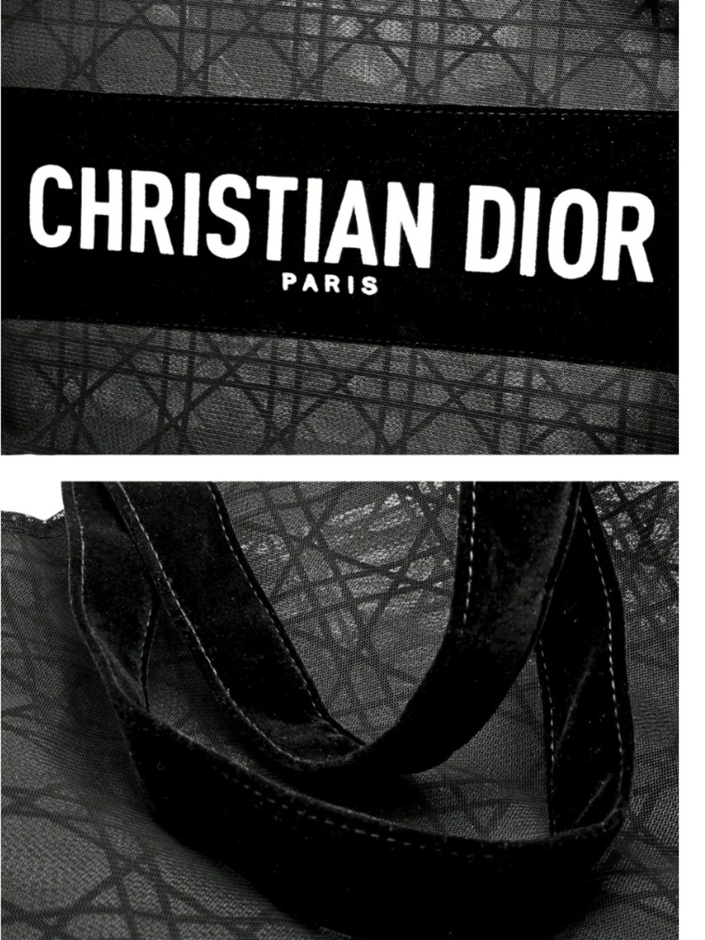Dior Black Christian Dior Paris Mesh Tote - Picture 2 of 2